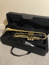 Windsor Gold Lacquered Brass Trumpet Key of BB with Hard Case