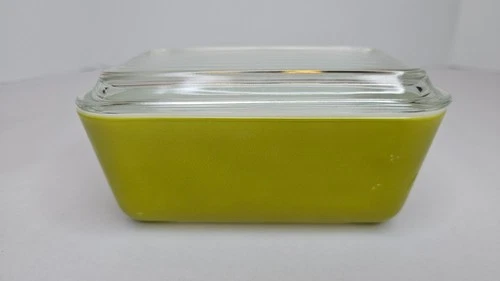 Vintage Pyrex #0502 Lime Green Refrigerator Dish Mini Loaf Pan/Dish Made in USA