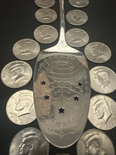 Shiny Y2K Lot! $10 In Y2K Kennedy Half Dollars Cake server for Y2K party!