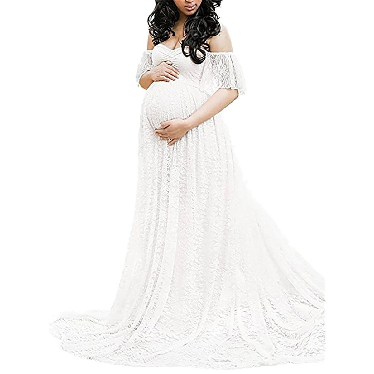 Lace Maxi Maternity White Dresses for Women for sale | eBay