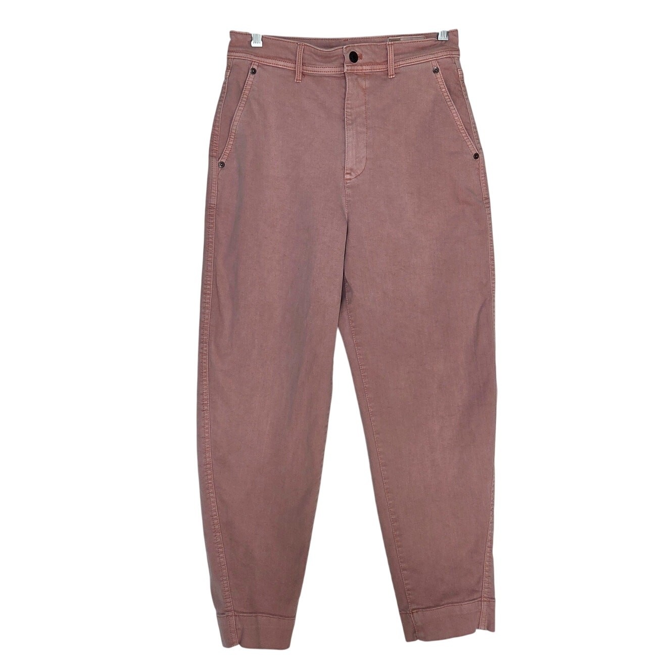 Gap Pink Relaxed Fit Stretch Classic Ankle High Rise Khaki Barrel Jeans Size 4