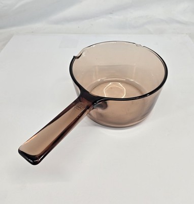 Vision Corning USA Amber Glass Sauce Pan 1L with Pour Spout No Lid