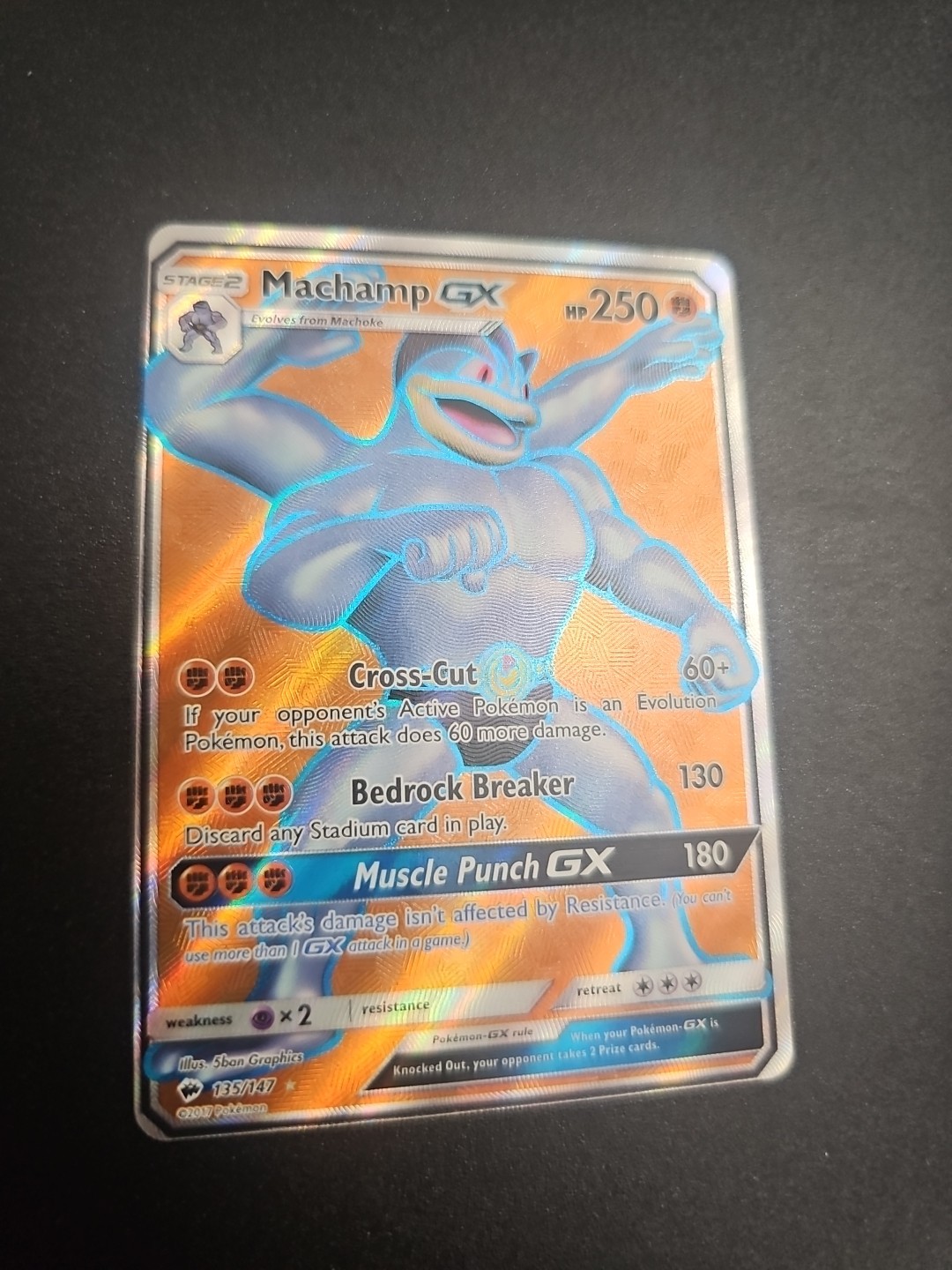 Pokemon Card Machamp GX 135/147 Full Art Sun & Moon Burning Shadows NM
