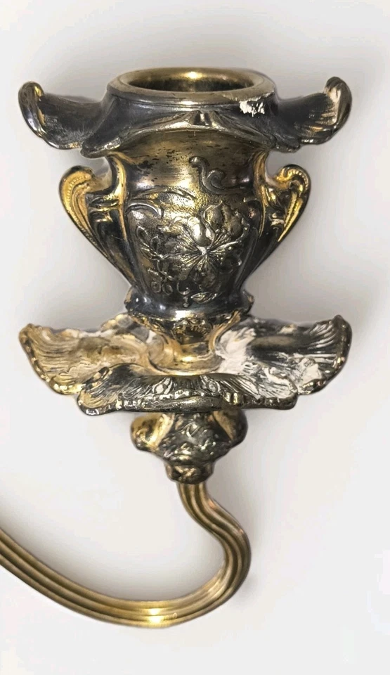 Candelabro Pairpoint Cuádruple Lavado en Oro 3 Luces Nuevo Bedford, Mass. G157 Foto 4 de 4