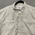 Poncho Shirt Mens XL Beige Gingham Check Plaid Pearl Snap Regular Fit Outdoors