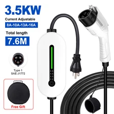Portable EV Charger EV Car Charging Cable 16Amp Level 1&2 NEMA 6-20P 110V-240V