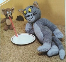 Home Printed Knitting Pattern - Tom  Jerry Cat  Mouse Tom 40.5cm long - 0425