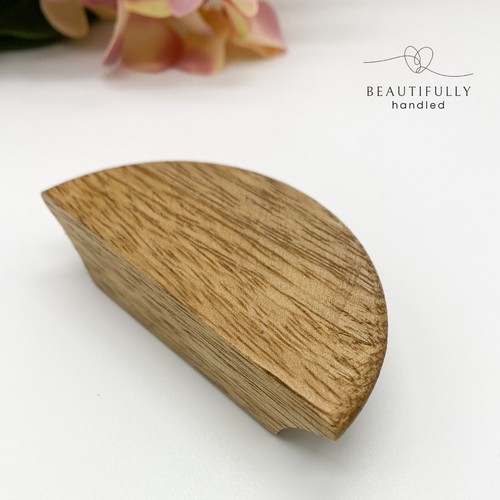 Timber half moon drawer handle cabinet handle - Picture 2 of 5