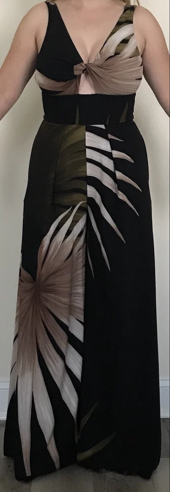 Catherine Malandrino Black Printed Jumpsuit Twist Front Size 2 - Worn Once. - Image 3 of 4