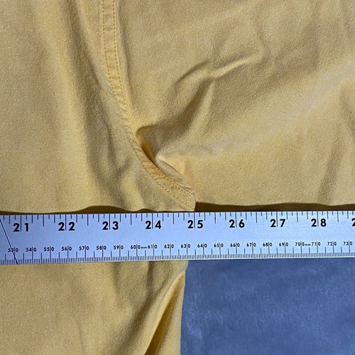 Oxford Blues Shirt Men XL Yellow Short Sleeve Nautical Pinpoint Old Navy Pussers - Picture 7 of 10