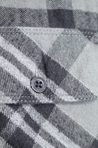 Brixton button shirt men S size plaid cotton black gray - Picture 4 of 8