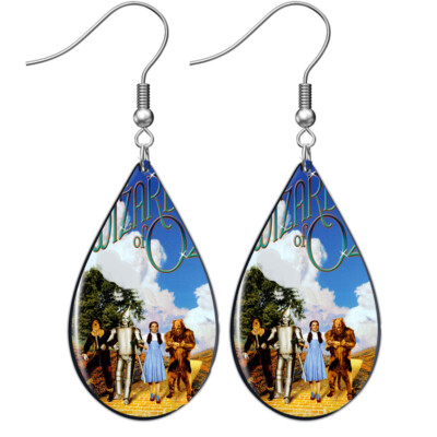 Wizard of Oz Teardrop Earrings Tin Man Dorothy Scarecrow Lion Sterling Silver