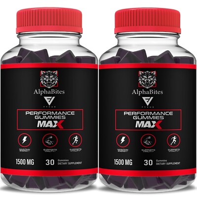 (2 Pack) Alpha Bites Max Gummies AlphaBites Max Supplement (2 Month Supply)