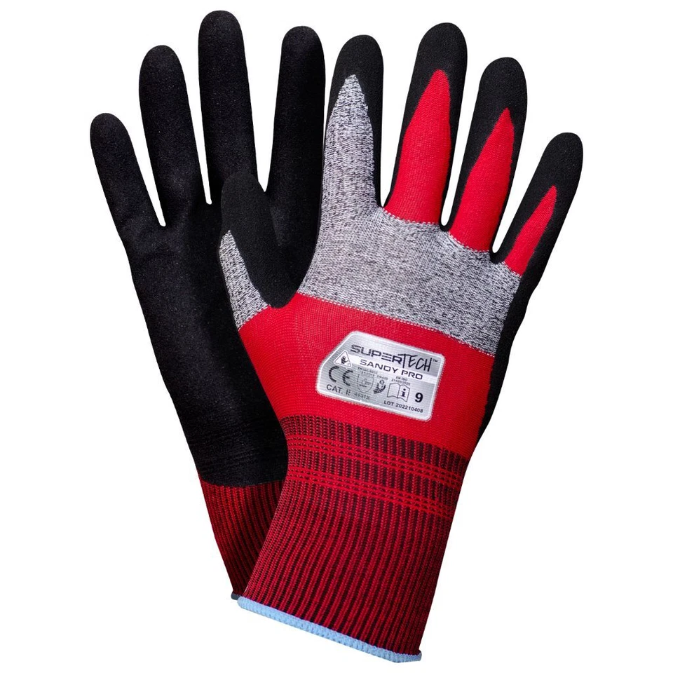 TREVENDO 3 Paar Nylon Flex Arbeitshandschuhe Montagehandschuhe atmungsaktiv Garten KFZ