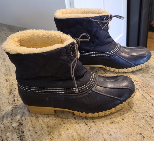 LL Bean Boots Women’s 8 M Insulated Quilted Waterproof Rubber Duck Made in Maine - Picture 2 of 12