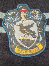 Harry Potter Wizarding World Ravenclaw Blue Stripe Fringe Knit Scarf EUC-BR1