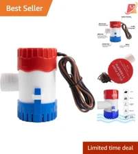 1100 GPH Bilge Pump Plastic 12V Submersible Low Noise Marine Boat Accessory