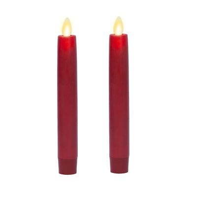 Luminara Set of 2 Moving Flame LED Tapers (1x6-inch), Flameless Candle, Flat ...