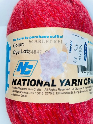 Hilo Natura Ultra-Aire Vintage Tono Rojo Escarlata, 1 Madeja. Peso total: 2,7 oz - Imagen 8 de 14