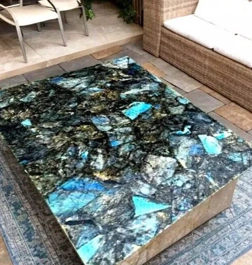 24"x12" Labradorite Stone Coffee Table Handmade Crystal Healing Home & Garden De - Image 3 of 4