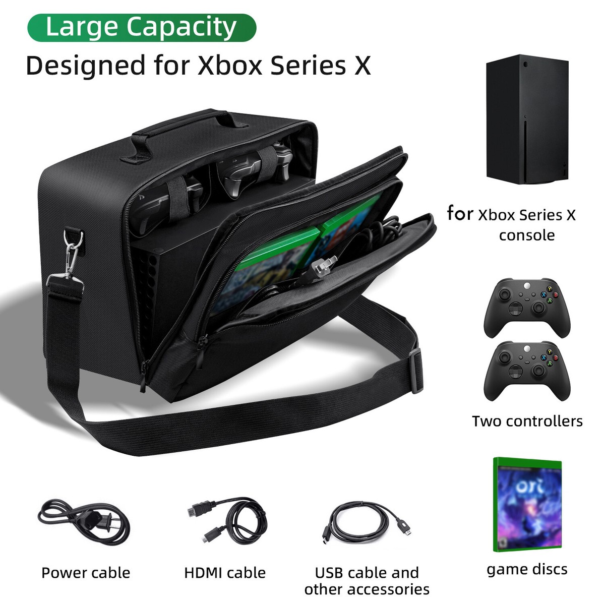 Nylon Shockproof Game Console Carry Case for Xbox Series X