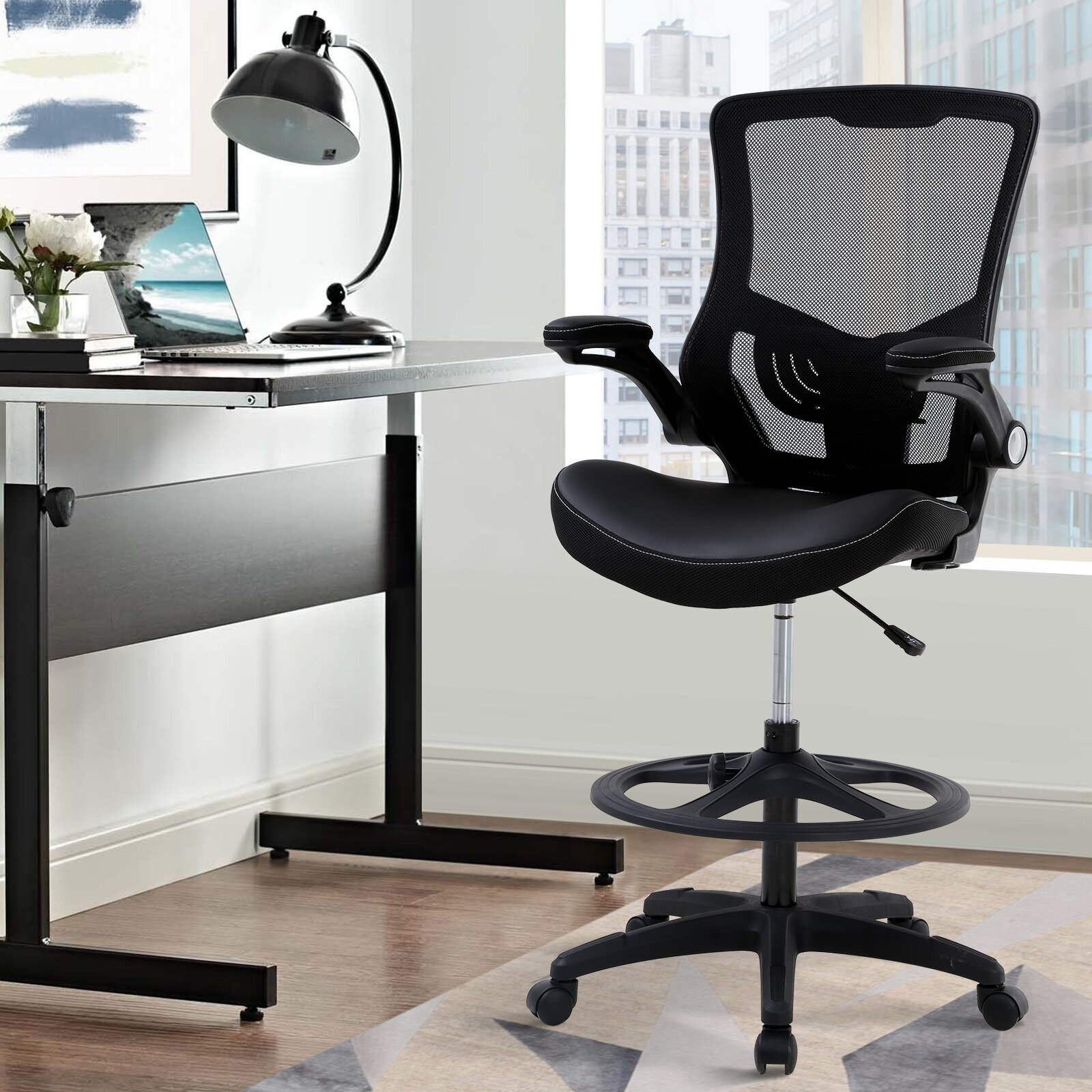 Tall Adjustable Office Chair Drafting Chair for Standing Desk Drafting Stool
