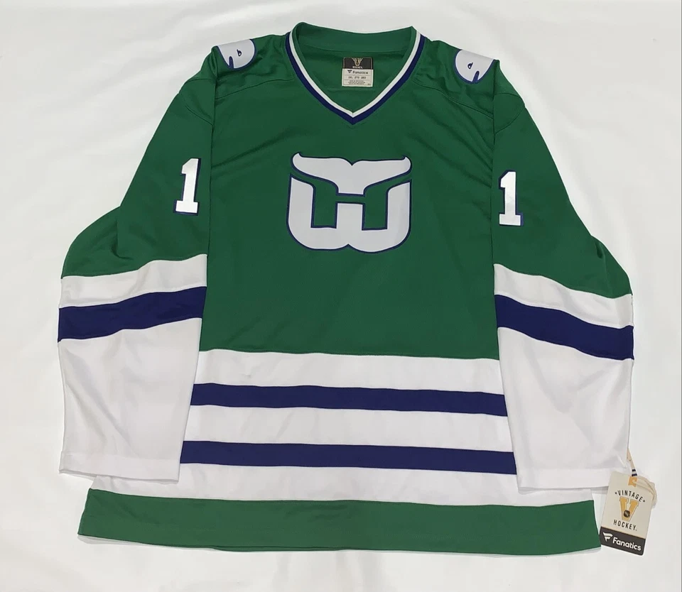 CAMISETA FIRMADA POR SEAN BURKE DE LOS FANÁTICOS HARTFORD WHALERS CCM #1 CON LICENCIA CERTIFICADO DE AUTENTICIDAD JSA Foto 3 de 3