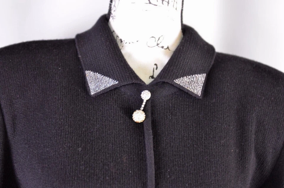 Suéter Pullover Gucci Para Mujer Talla 46 Italia Lana Cachemira Joya 10 EE. UU. Negro Foto 2 de 4