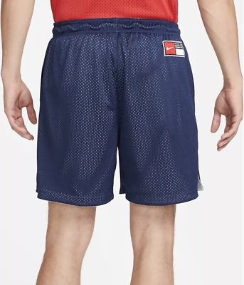 Nike Basketball Practice Mesh Shorts Reversible Men L Navy Grey