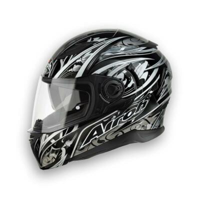 Airoh Movement Flowers Schwarz  Street Helm Motorrad Integral Race Tour
