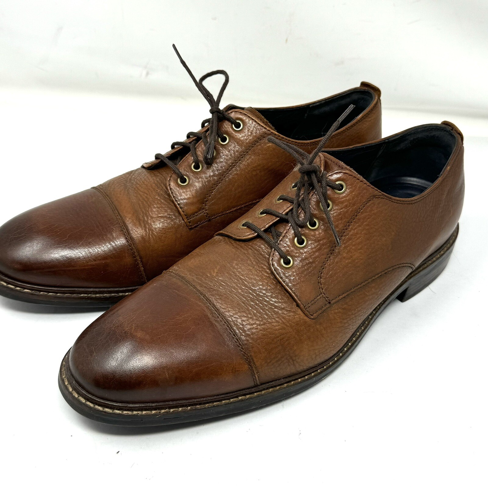SAOLA Scarpe Oxford Cole Haan Lenox Hill British pelle marrone chiaro punta a cappuccio uomo taglia 11