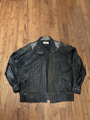 Pink Leather Jacket With Studded Shoulders