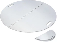 40"Fire Pit Lid Round Foldable Ring Stainless Steel Cover Edge w/Built-in Handle