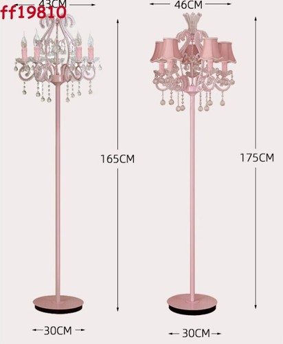 Crystal Floor Lamp Pink European Princess Style Table Light Floor Standing Lamp - Picture 6 of 12
