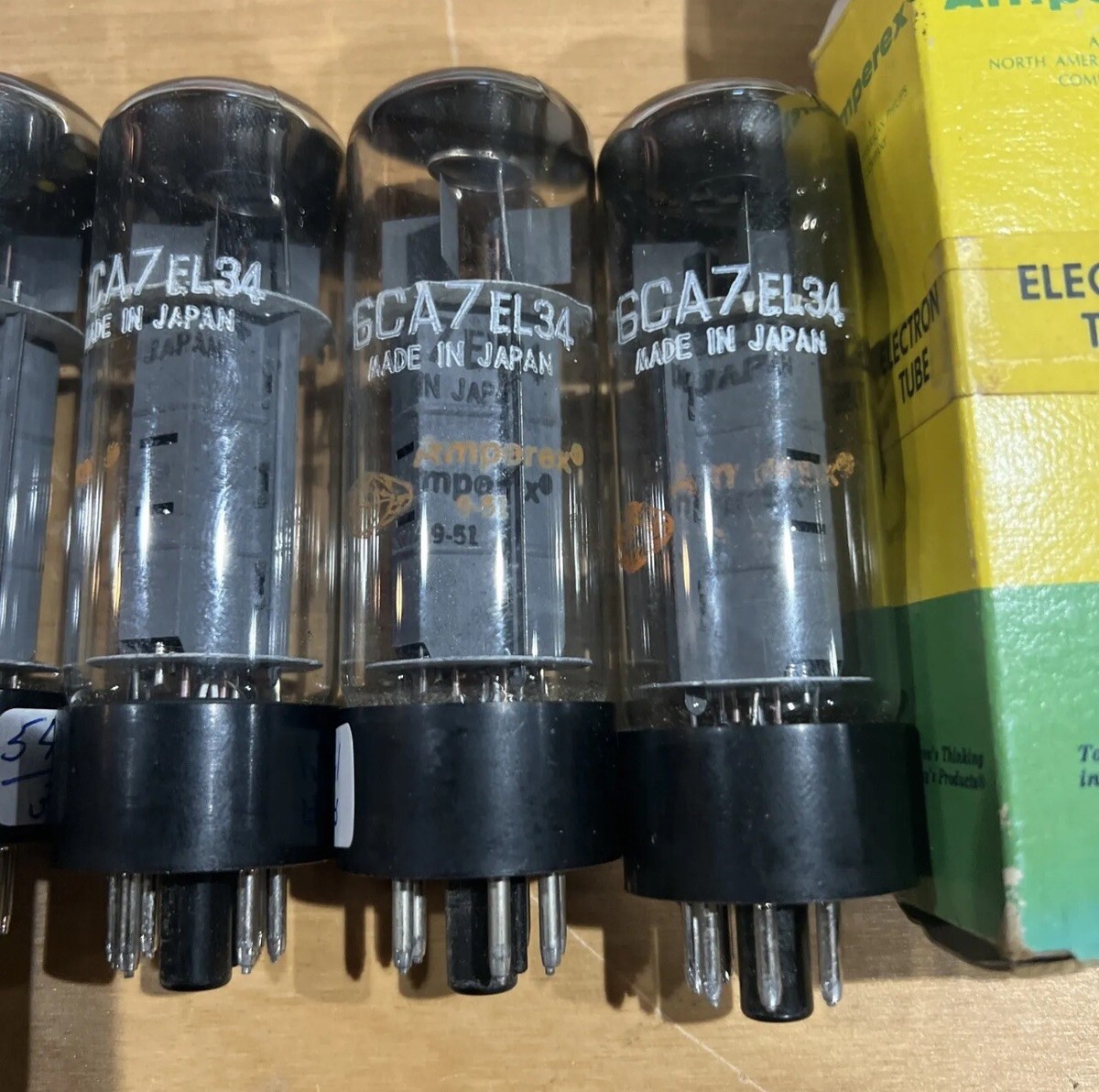 Amperex Matsushita EL34 6CA7 | 4 X | NOS | Quad | Vintage Amperex Matsushita EL34 6CA7 | 4 X | NOS | Quad | Vintage
