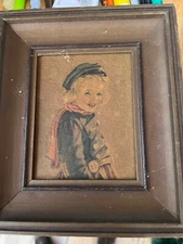 Vintage 50's Anne Allaben Wood Framed "KATRINA" Print C&A Richards 6216 