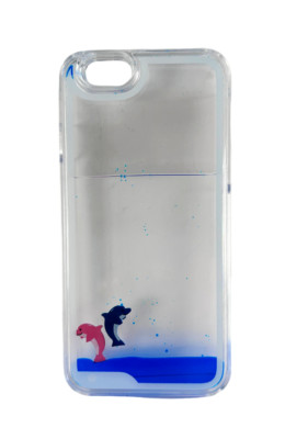 Creative Design Aquarium Swimming Dolphins Case for iPhone 6/6s, Blue