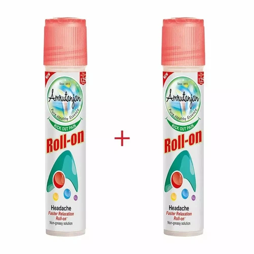 Pack Of 2 Amrutanjan Headache Faster Relaxation Roll on - 10 ml