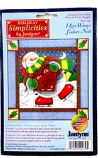 Stitchery Kit Vtg 2001 Janlynn 14-Ct Cross Stitch I LOVE WINTER with Mat 