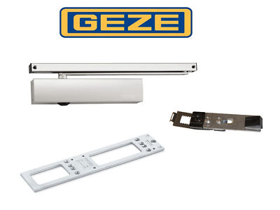 Geze Türschließer TS 5000 V silber mit Gleitschiene und Feststellung TS5000