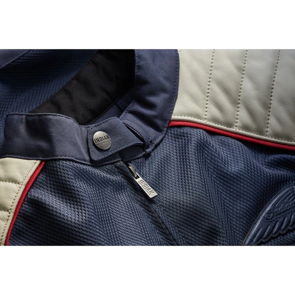 CHAQUETA ARIZONA DE MALLA PARA HOMBRE MARCA DE MOTOCICLETA INDIA GENUINA AZUL NUEVA Foto 3 de 4