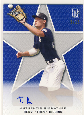 REVY TREY HIGGINS 2020 Leaf Perfect Game PG Blue AUTO /15 MISS ST