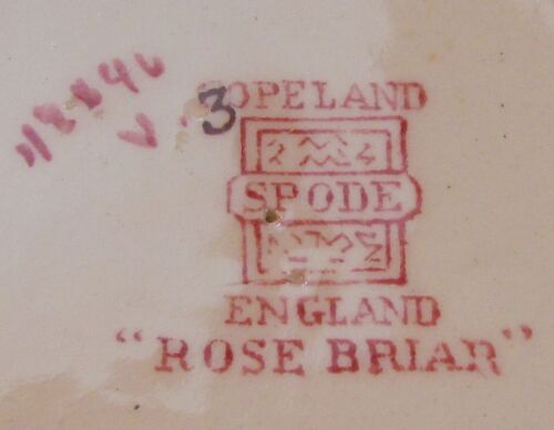 LOT OF 7 VINTAGE COPELAND SPODE BRIAR ROSE FOOTED TEACUPS & SAUCERS, USED - VG - Picture 12 of 21