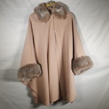 Pale Pink Poncho Jacques Vert Wool Coat Size Fit 18
