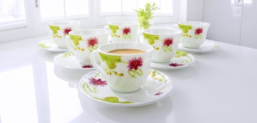 12 Pieces Opal Glassware Espresso Set,6 Cups, 6 Saucers, 3 oz - 第 1/12 張圖片
