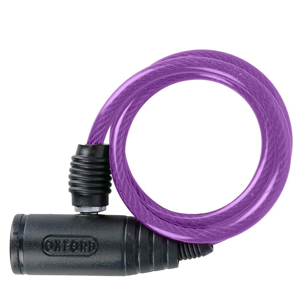Oxford Bumper Cable Lock Purple 600x6mm Motorcycle Helmet Lock (OF03)