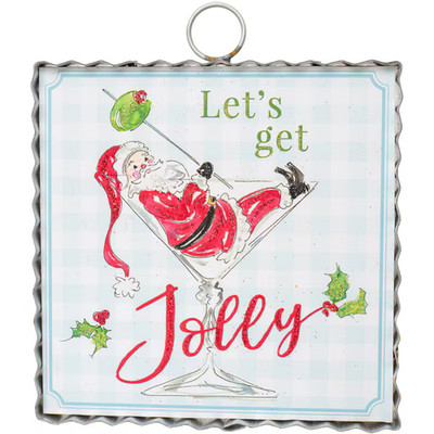 Mini Gallery Let s Get Jolly Santa Print /  Round Top Collection