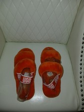 UGG Fluffy Slide Slippers Orange Plush Comfort