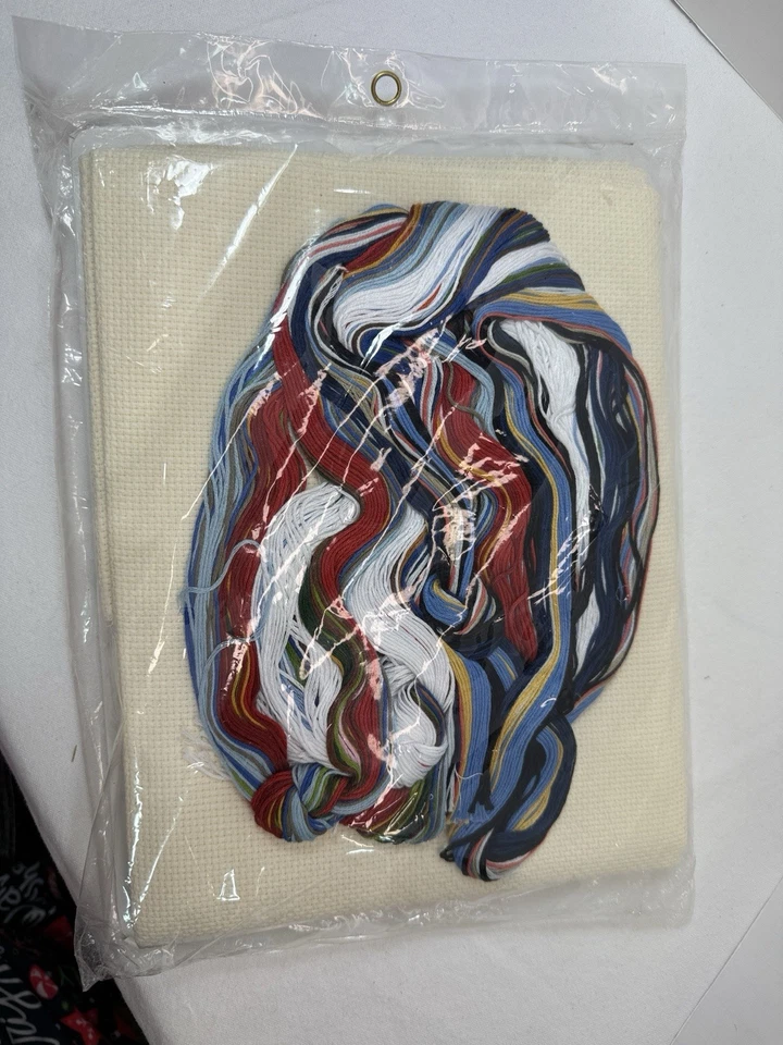 DIMENSIONS COUNTED CROSS STITCH KIT SNOWMAN SNOW CAROLERS TREE SKIRT 45" 8618 - Image 4 of 4