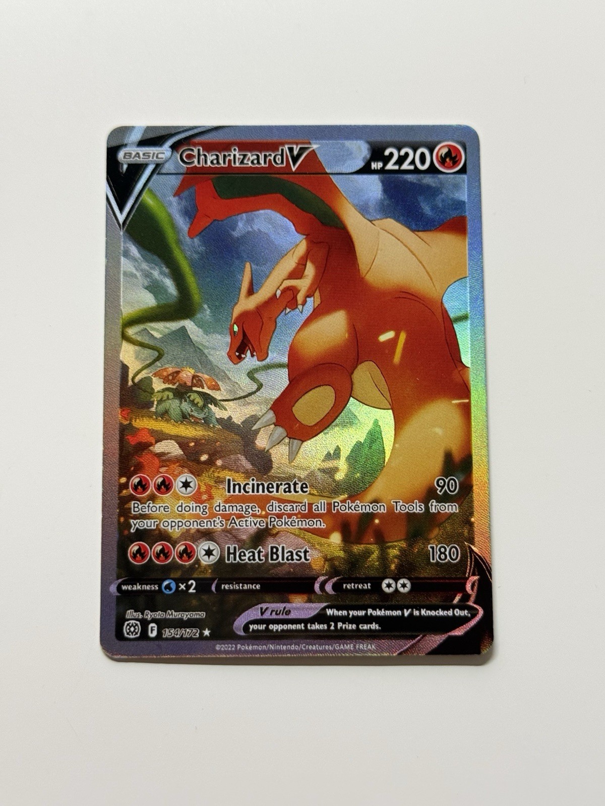 DIY Charizard V 154/172 Holo Fight Scene Inspired Art thick-cut Card